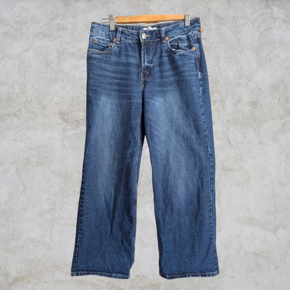 Aeropostale Low Rise Baggy Wide Leg 90s Dark Wash Denim Jeans Size 27